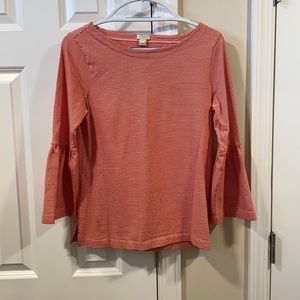 J Crew striped lantern-sleeve top